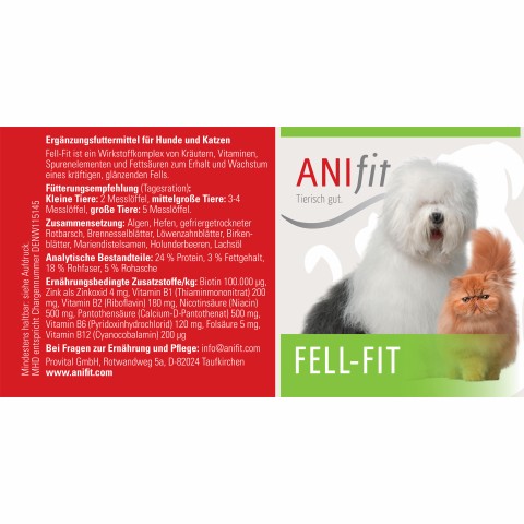 Hund Katze Nahrungsergänzungen Fell-Fit 70g 1 Stück -3- Anifit